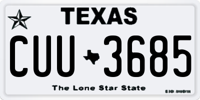 TX license plate CUU3685