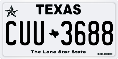 TX license plate CUU3688