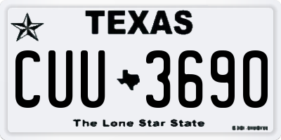 TX license plate CUU3690