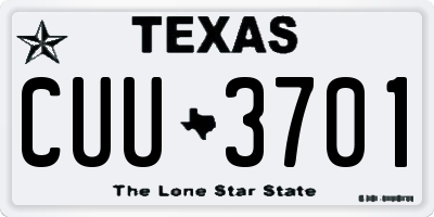 TX license plate CUU3701