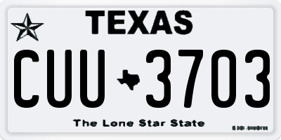 TX license plate CUU3703