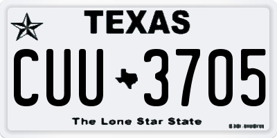 TX license plate CUU3705