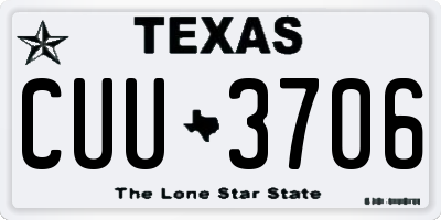 TX license plate CUU3706