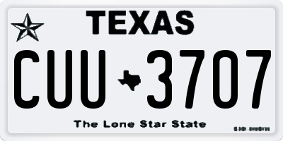 TX license plate CUU3707