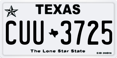 TX license plate CUU3725