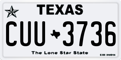 TX license plate CUU3736