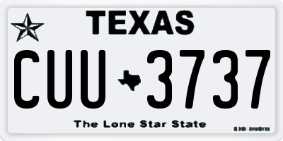 TX license plate CUU3737