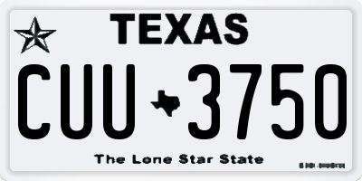 TX license plate CUU3750