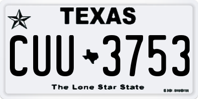 TX license plate CUU3753