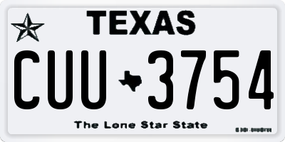 TX license plate CUU3754