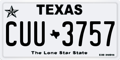 TX license plate CUU3757