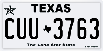 TX license plate CUU3763