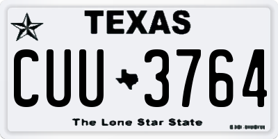 TX license plate CUU3764