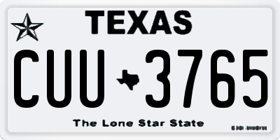 TX license plate CUU3765