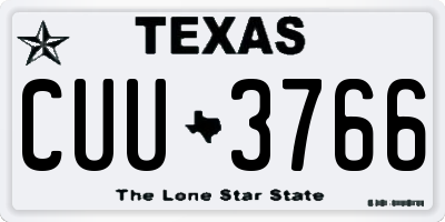 TX license plate CUU3766