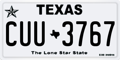 TX license plate CUU3767