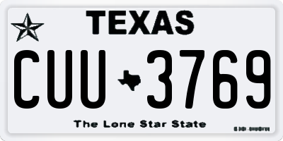 TX license plate CUU3769