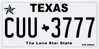 TX license plate CUU3777
