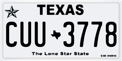 TX license plate CUU3778