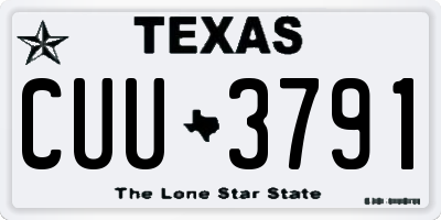 TX license plate CUU3791