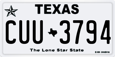 TX license plate CUU3794