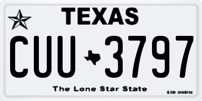 TX license plate CUU3797