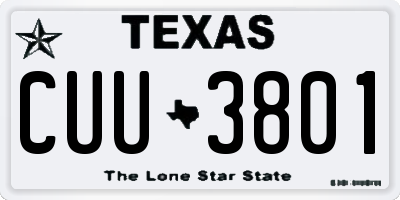 TX license plate CUU3801