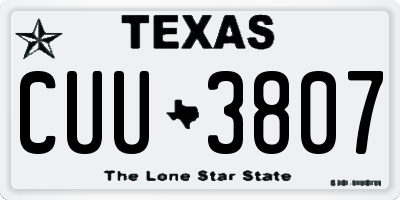 TX license plate CUU3807