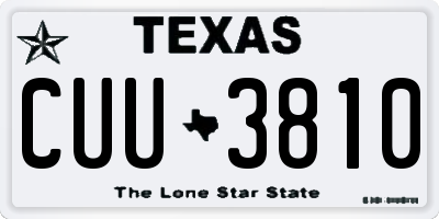 TX license plate CUU3810