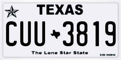 TX license plate CUU3819