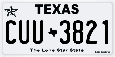 TX license plate CUU3821