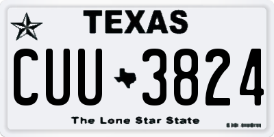 TX license plate CUU3824