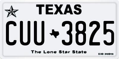TX license plate CUU3825