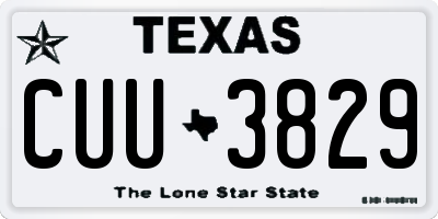 TX license plate CUU3829