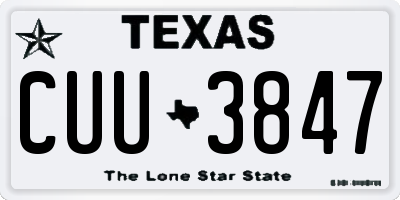 TX license plate CUU3847