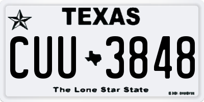 TX license plate CUU3848