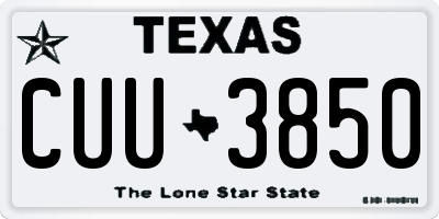 TX license plate CUU3850