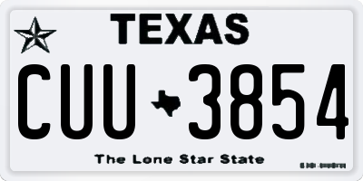 TX license plate CUU3854