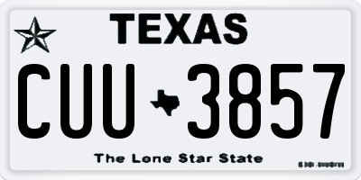 TX license plate CUU3857