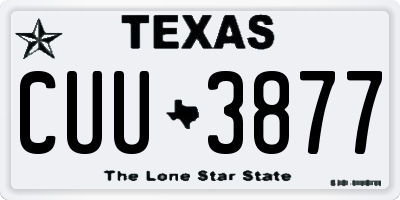 TX license plate CUU3877