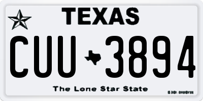 TX license plate CUU3894