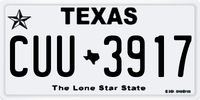 TX license plate CUU3917
