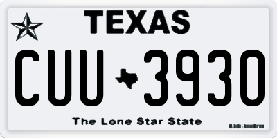 TX license plate CUU3930