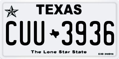 TX license plate CUU3936