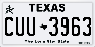 TX license plate CUU3963