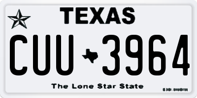 TX license plate CUU3964