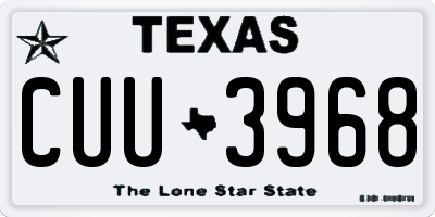 TX license plate CUU3968