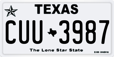 TX license plate CUU3987