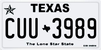 TX license plate CUU3989