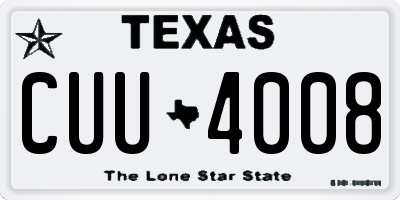 TX license plate CUU4008